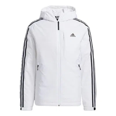 ADIDAS ORIGINALS Men's adidas 3St Down Jkt Stripe Outdoor Sports Hooded With Down Feather White Jacket