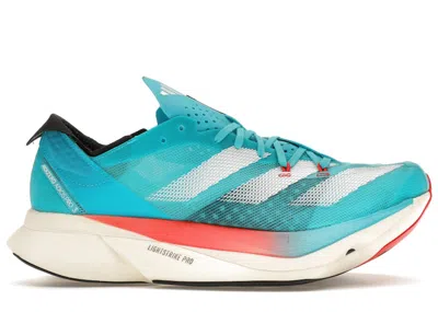 ADIDAS ORIGINALS MEN'S ADIDAS ADIZERO ADIOS PRO 3 SNEAKERS IN LUCID CYAN/CLOUD WHITE/BRIGHT RED