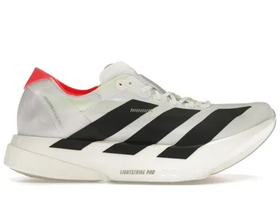ADIDAS ORIGINALS MEN'S ADIDAS ADIZERO ADIOS PRO 4 WHITE BLACK SNEAKERS IN CLOUD WHITE/CORE BLACK/SILVER METALLIC