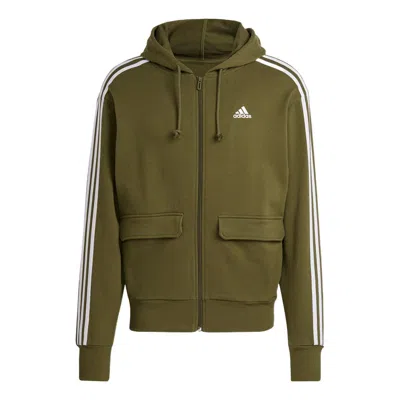 ADIDAS ORIGINALS Men's adidas Alphabet Florets Funny Printing Sports Zipper Hooded Jacket Green
