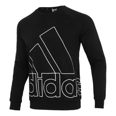 ADIDAS ORIGINALS Men's adidas Big Lo Swt Ft Logo Printing Casual Sports Round Neck Black