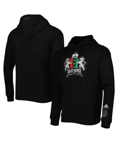 ADIDAS ORIGINALS MEN'S ADIDAS BLACK AJAX DAILY PAPER PULLOVER HOODIE