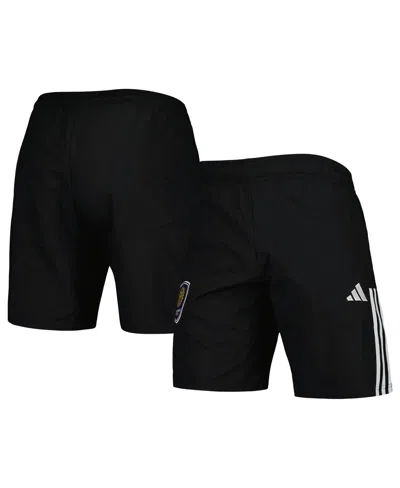 ADIDAS ORIGINALS MEN'S ADIDAS BLACK ORLANDO CITY SC DOWNTIME SHORTS