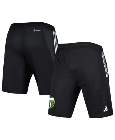 ADIDAS ORIGINALS MEN'S ADIDAS BLACK PORTLAND TIMBERS 2023 ON-FIELD AEROREADY TRAINING SHORTS