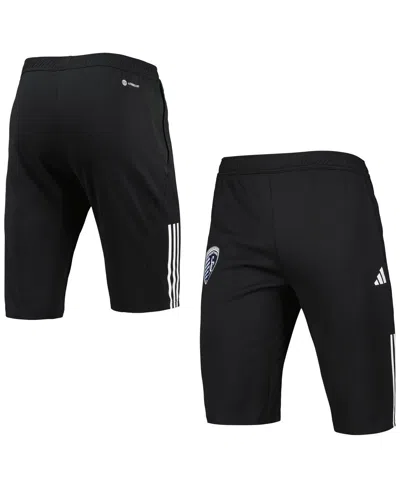 ADIDAS ORIGINALS MEN'S ADIDAS BLACK SPORTING KANSAS CITY 2023 ON-FIELD TRAINING AEROREADY HALF PANTS