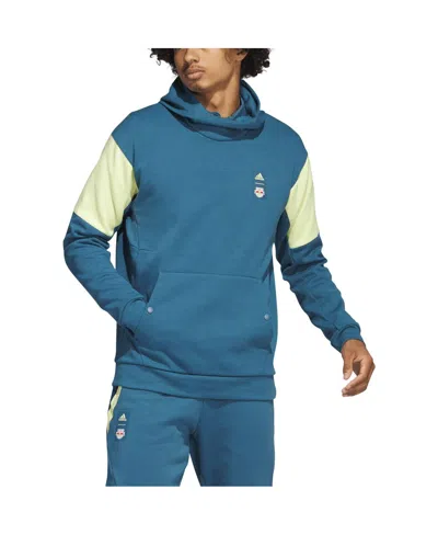 ADIDAS ORIGINALS MEN'S ADIDAS BLUE NEW YORK RED BULLS 2023 PLAYER TRAVEL PULLOVER HOODIE