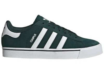 ADIDAS ORIGINALS MEN'S ADIDAS CAMPUS VULC CAMP SNEAKERS IN GREEN NIGHT/CLOUD WHITE/GUM
