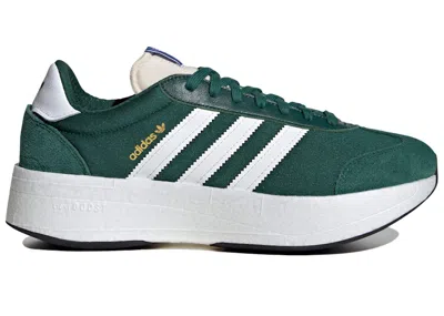 ADIDAS ORIGINALS MEN'S ADIDAS CITY RNR SNEAKERS IN CORE GREEN/FOOTWEAR WHITE/OFF WHITE