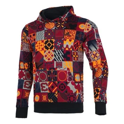 ADIDAS ORIGINALS Men's adidas Cny Aop Hood Limited Pattern Sports Bright Pink Red Fluorescence