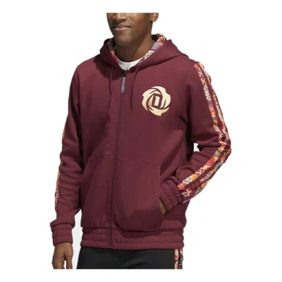 ADIDAS ORIGINALS Men's adidas CNY Basketball Sports Hooded Jacket Brown Red