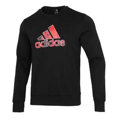 ADIDAS ORIGINALS Men's adidas Cny Gfx Crew1 Limited Logo Printing Sports Round Neck Pullover Black