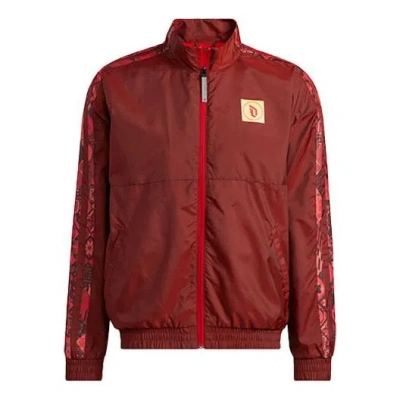 ADIDAS ORIGINALS Men's adidas CNY Logo Basketball Sports Jacket Red