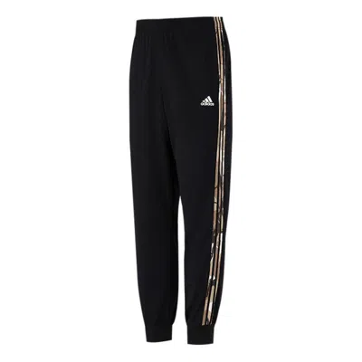 ADIDAS ORIGINALS Men's adidas Contrasting Colors Stripe Knit Bundle Feet Sports Pants/Trousers/Joggers Black