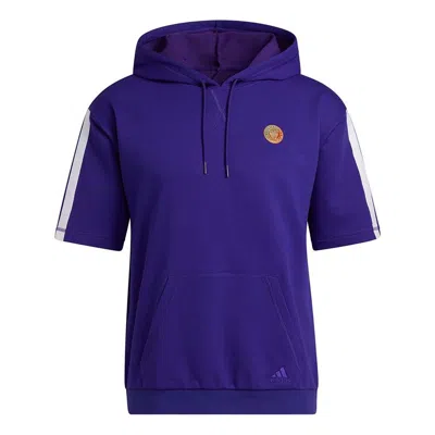 ADIDAS ORIGINALS Men's adidas Dm Ss Basketball Sports Short Sleeve Blue Purple