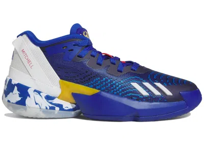 ADIDAS ORIGINALS MEN'S ADIDAS D.O.N. ISSUE #4 MCDONALD'S ALLAMERICAN SNEAKERS IN ROYAL BLUE/CLOUD WHITE/TEAM NAVY