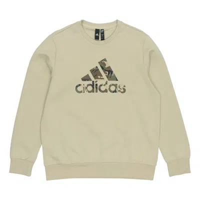 ADIDAS ORIGINALS Men's adidas Fi Incamo Swt Camouflage Logo Printing Sports Round Neck Pullover Light Yellow