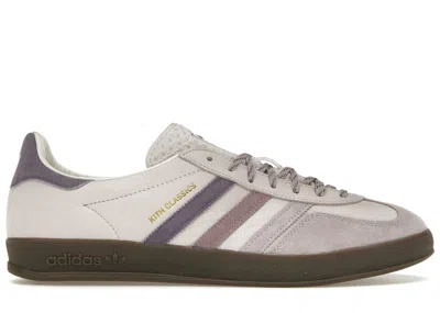 ADIDAS ORIGINALS MEN'S ADIDAS GAZELLE INDOOR KITH CLASSICS SNEAKERS IN ASH PURPLE/ICE PURPLE/GUM