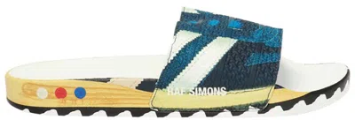 ADIDAS ORIGINALS MEN'S ADIDAS LA ADILETTE RAF SIMONS SNEAKERS IN LEGEND INK/SILVER METALLIC/NIGHT NAVY BLUE