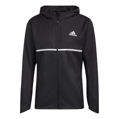 ADIDAS ORIGINALS Men's adidas Logo Printing Casual Hooded Jacket Black