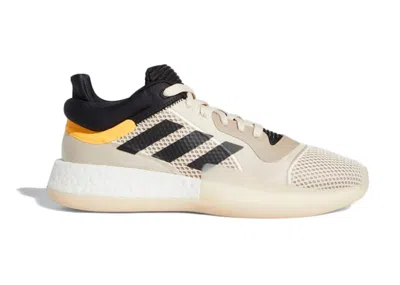 ADIDAS ORIGINALS MEN'S ADIDAS MARQUEE BOOST LOW SNEAKERS IN LINEN/CORE BLACK/FLASH ORANGE