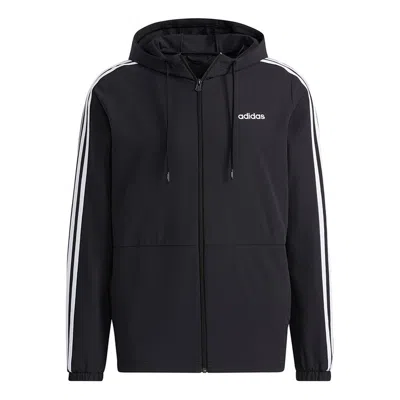 ADIDAS ORIGINALS Men's adidas neo Ce 3s Wndbrk Casual Sports Stripe Hooded Jacket Black