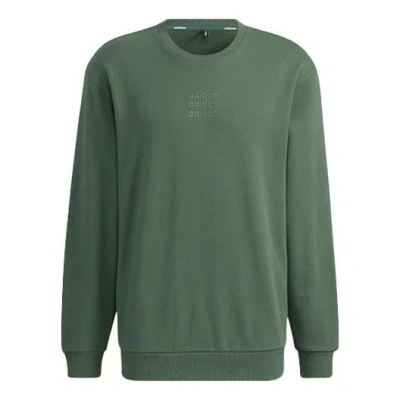 ADIDAS ORIGINALS Men's adidas neo Logo Alphabet Printing Round Neck Green