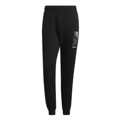ADIDAS ORIGINALS Men's adidas neo Sw Dk Tp Logo Printing Knit Bundle Feet Sports Pants/Trousers/Joggers Black