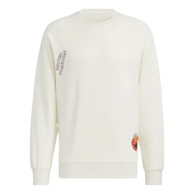 ADIDAS ORIGINALS Men's adidas neo x SESAME STREET Crossover Thicken Sports Round Neck Pullover Pink White