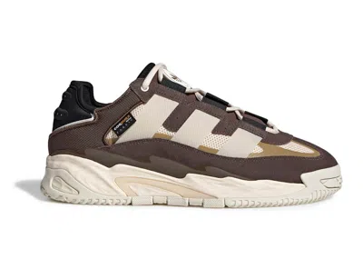 ADIDAS ORIGINALS MEN'S ADIDAS NITEBALL SNEAKERS IN BROWN/WONDER WHITE/OFF WHITE