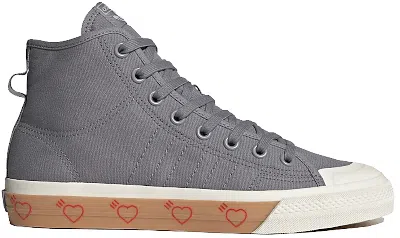 ADIDAS ORIGINALS MEN'S ADIDAS NIZZA HI HUMAN MADE SNEAKERS IN GREY FIVE