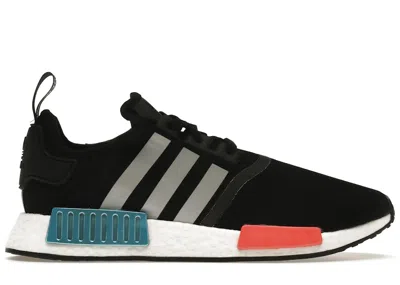 ADIDAS ORIGINALS MEN'S ADIDAS NMD R1 BLACK SILVER SNEAKERS IN CORE BLACK/SILVER METALLIC/SOLAR RED