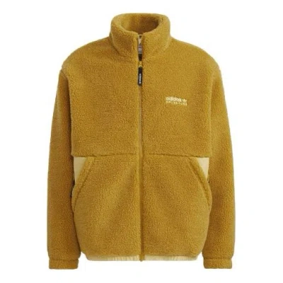 ADIDAS ORIGINALS Men's adidas originals Adv Sherpa Outdoor logo Sports Splicing Stand Collar Jacket Yellow