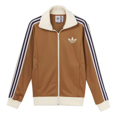 ADIDAS ORIGINALS Men's adidas originals Brand Logo Printing Zipper Classic Sports Jacket Autumn Brown
