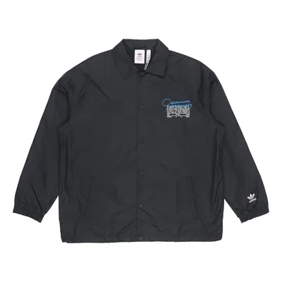 ADIDAS ORIGINALS Men's adidas originals C.M.P.COACH JKT Solid Color Lapel Sports Jacket Black