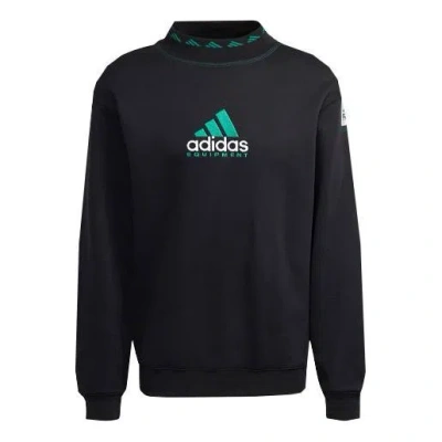 ADIDAS ORIGINALS Men's adidas originals Eqt Logo Embroidered Sports Round Neck Pullover Black