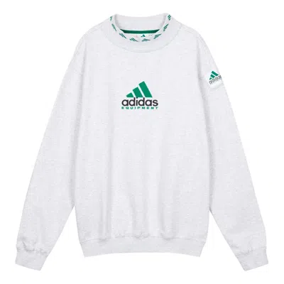 ADIDAS ORIGINALS Men's adidas originals Eqt Logo Embroidered Sports Round Neck Pullover Gray
