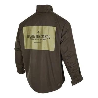 ADIDAS ORIGINALS Men's adidas originals FW22 Chest Alphabet Printing Sports Woven Black Jacket