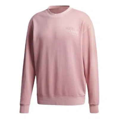 ADIDAS ORIGINALS Men's adidas originals Logo Pattern Loose Round Neck Long Sleeves Pink