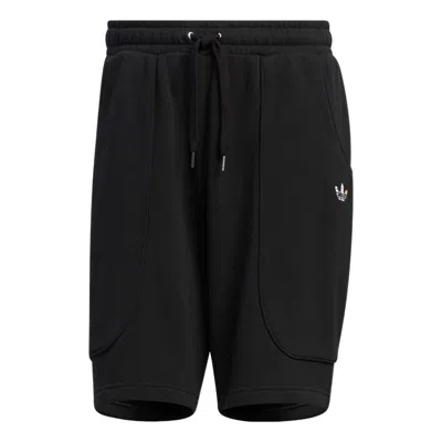 ADIDAS ORIGINALS Men's adidas originals Solid Color Micro Mark Loose Athleisure Casual Sports Shorts Black