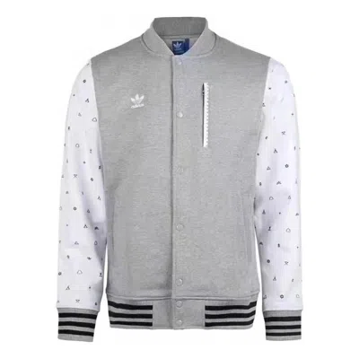 ADIDAS ORIGINALS Men's adidas originals Splicing Design Sleeve Pattern Long Sleeves Sports Jacket Gray