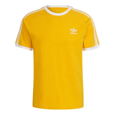 ADIDAS ORIGINALS Men's adidas originals Stripe Brand Logo Round Neck Short Sleeve Yellow T-Shirt