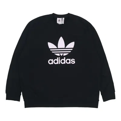 ADIDAS ORIGINALS Men's adidas originals Tresoil Crew Large Logo Sports Pullover Round Neck Black