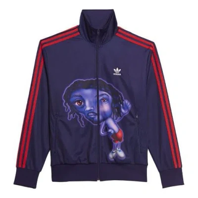ADIDAS ORIGINALS Men's adidas originals x Kerwin Frost Crossover Cartoon Printing Stripe Stand Collar logo Sports Jac