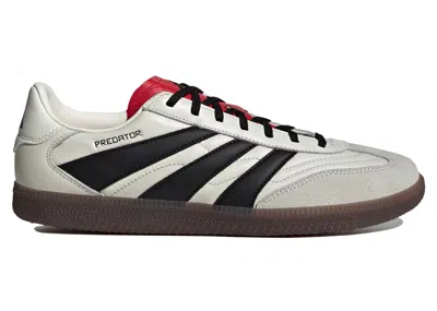 ADIDAS ORIGINALS MEN'S ADIDAS PREDATOR FREESTYLE INDOOR GOAL HUNTER PACK SNEAKERS IN OFF WHITE/CORE BLACK/PURE RUBY