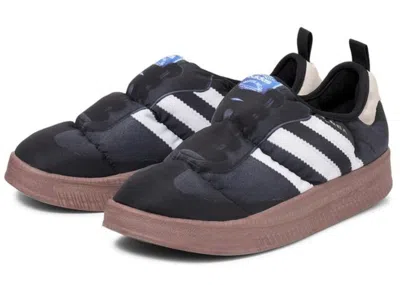 ADIDAS ORIGINALS MEN'S ADIDAS PUFFYLETTE SAMBA BLACK SNEAKERS IN CORE BLACK/WHITE/BROWN