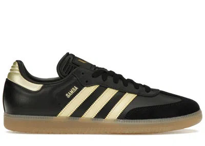 ADIDAS ORIGINALS MEN'S ADIDAS SAMBA MESSI GOLD SNEAKERS IN BLACK/GOLD METALLIC/GUM