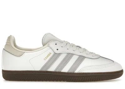 ADIDAS ORIGINALS MEN'S ADIDAS SAMBA OG GREY SNEAKERS IN CORE WHITE/GREY TWO/CREAM WHITE