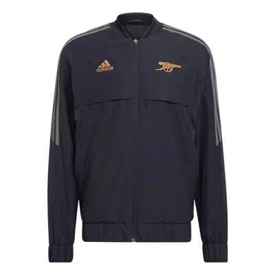 ADIDAS ORIGINALS Men's adidas Shoulder Classic Design Logo Embroidered Zipper Sports Jacket Black