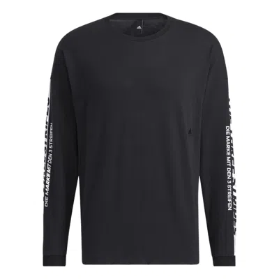 ADIDAS ORIGINALS Men's adidas Sleeve Alphabet Pattern Round Neck Pullover Black