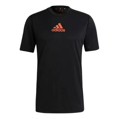 ADIDAS ORIGINALS Men's adidas Solid Color Alphabet Logo Printing Pullover Sports Short Sleeve Black T-Shirt